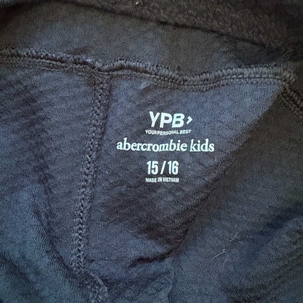 Abercrombie Kids YPB Navy Quilted Joggers size 15/16 - Picture 3 of 6